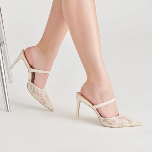 Brand NEW! Dolce Vita Cream Lace Heels - Picture 3 of 7